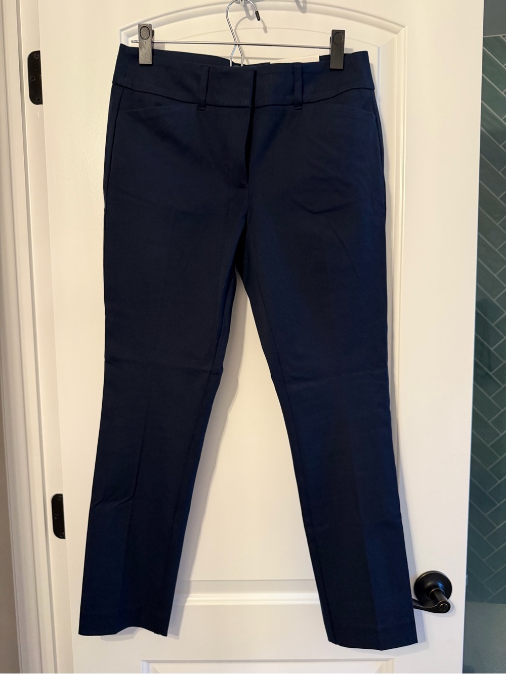 LOFT Navy Straight-Leg Work Pants